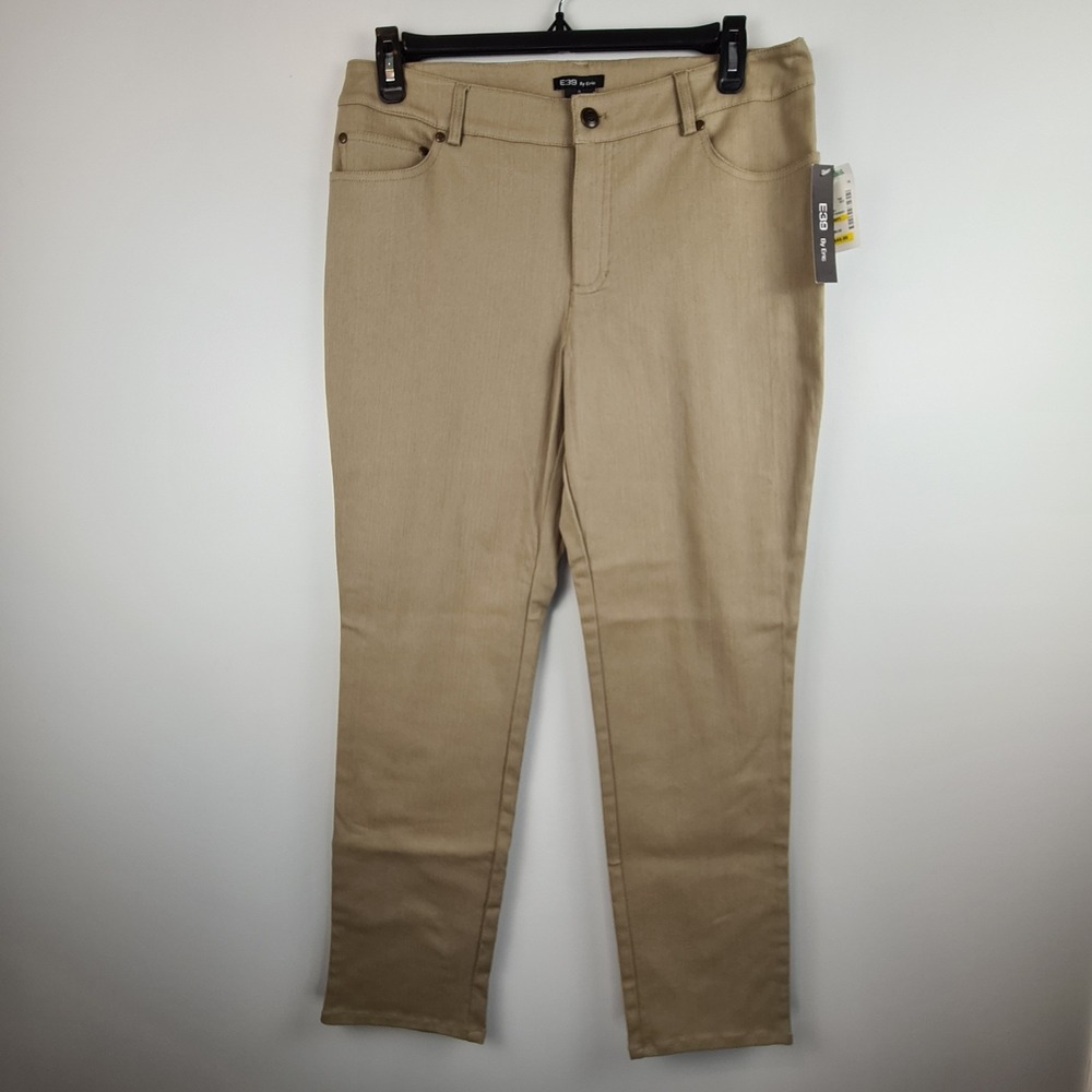 E39 by Eric Womens Size‎ 14 Silver Sage Pants Stretch Jeans Slim Ankle Casual